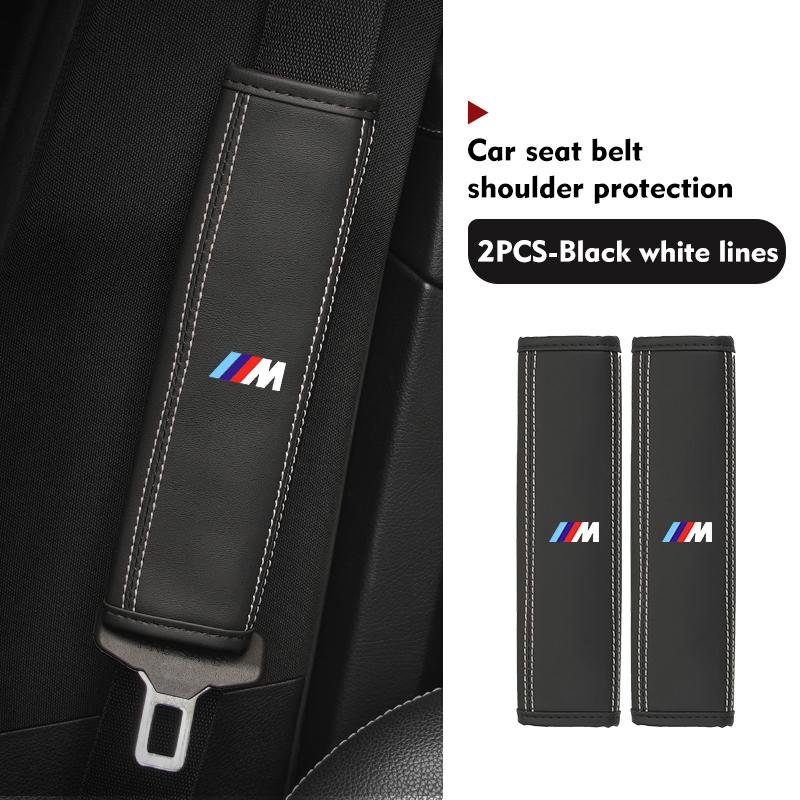 For BMW Leather Car Seat Belt Shoulder Protector Seat Belt Cover Performance X1 X3 X5 E39 E46 E90 F20 E60 F30 M3 M5