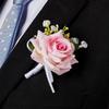 Silk Wedding Brooch Artifical Groom's Chest Flower Elegant Rose Boutonniere  Wedding Accessories
