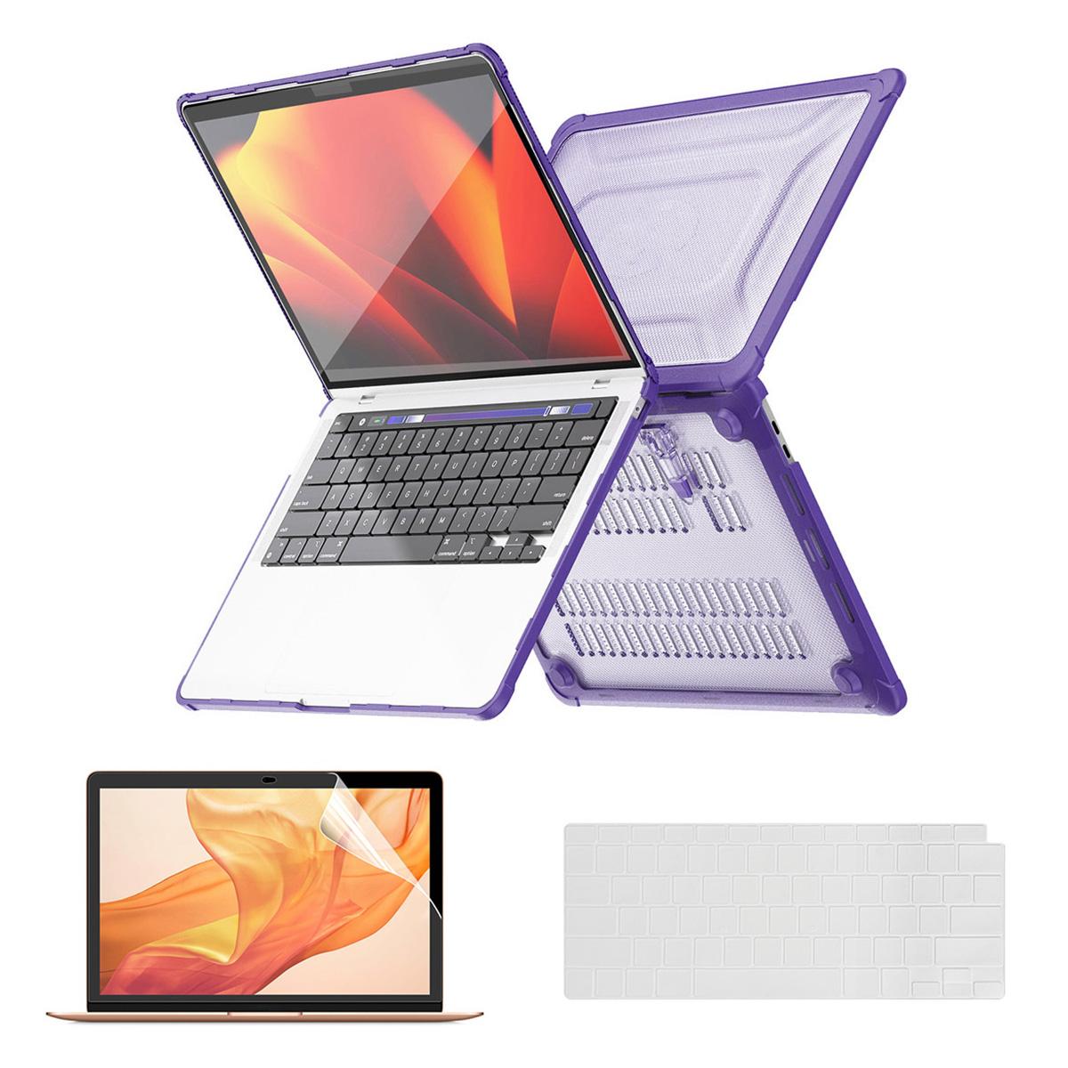 

For MacBook Air 13 inch (2020) A2179/A2337 (US Version) Kickstand Hard PC Cover Anti-Drop Laptop Slim Case Purple