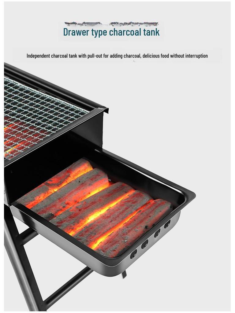 Portable Foldable Charcoal Grill for Outdoor Camping and BBQs