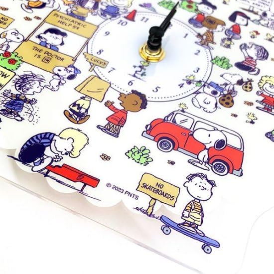 Marimo Craft Snoopy ALL PEANUTS Acrylic Clock, Clear, W19.6 x H20 x D0.3cm, SPZ-3201