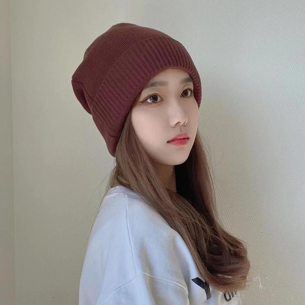 Winter Rolled Edges Beanies Hats For Women Men Casual Warm Knitted Hat Unisex Soft Bonnet Skullies Hip-Hop Caps Female Ski Cap