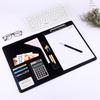 A4 Leather Business Folder with Calculator and Notepad Holder