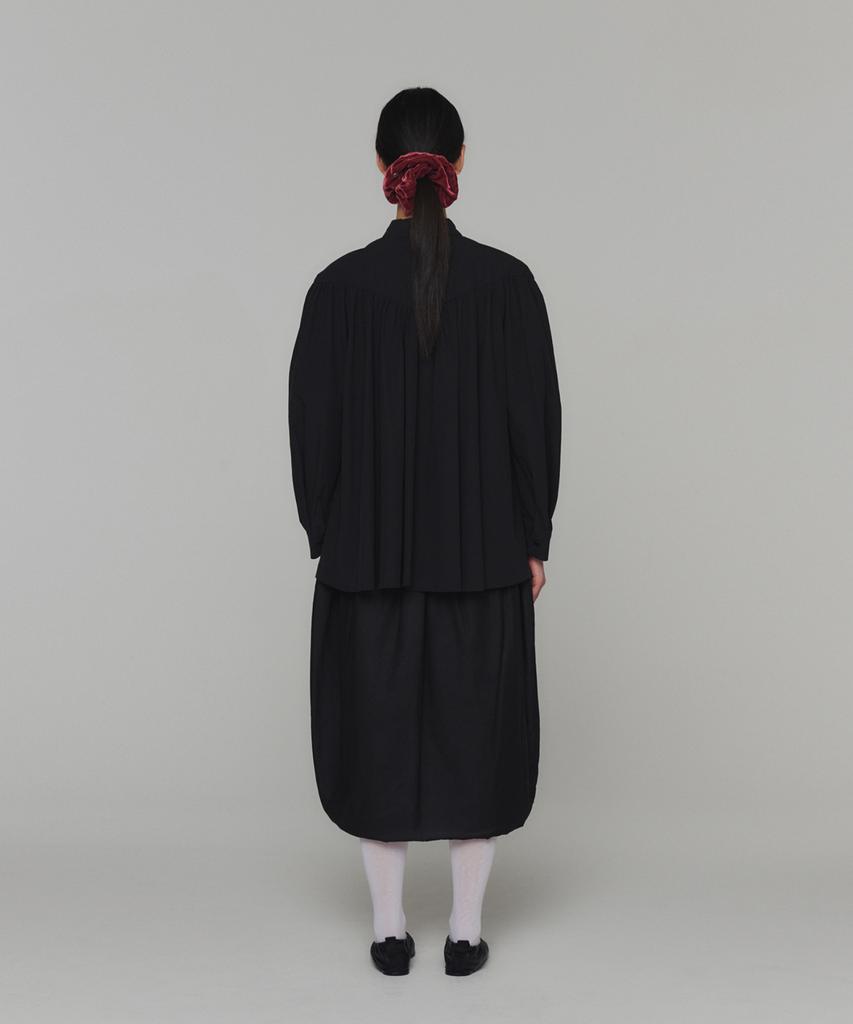 Amomento Sheer Padded Balloon Dress_Black