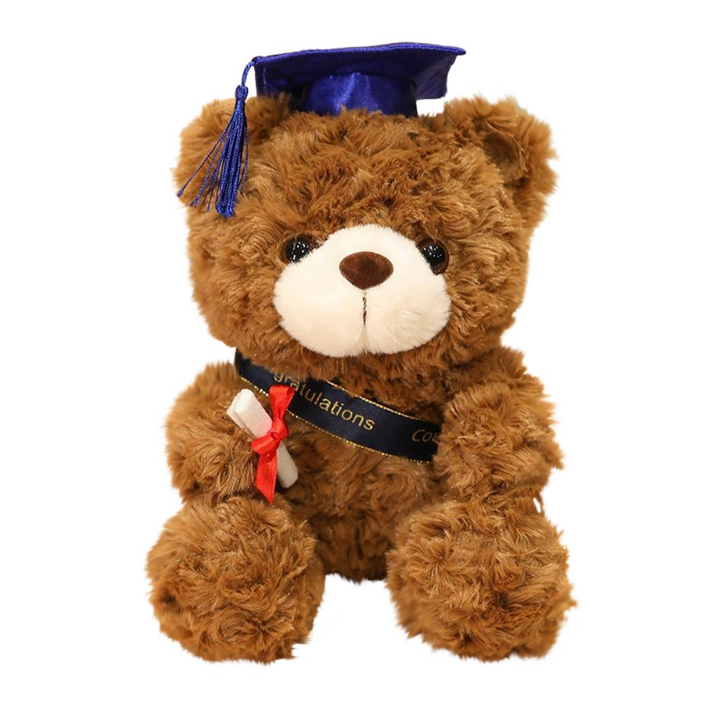 Hot Sell- Plush Doll Toy Gift Cartoon Children's Rag Doll Doll ,Graduation Bear Dr. Hat Graduation Commemorative Gift,11inch,1PC