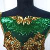 Appliques Large Flowers Gold Sequined Appliques Mesh Epaulette DIY Embroidery Lace Appliques Sequin Patches