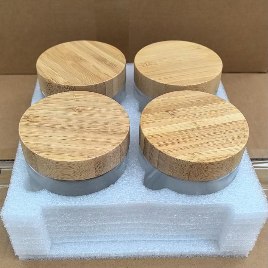Large Glass Storage Jar with Bamboo Lid, Cereal & Yogurt Container, Sealed Oatmeal Cup