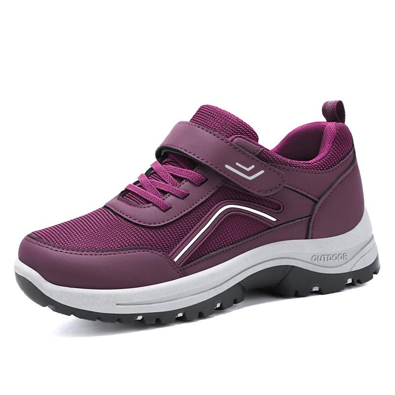 Buty do chodzenia damskie nowe miękka podeszwa wygodne sneakersy na rzepy buty dla matek w średnim i starszym wieku oddychająca siateczka buty codzienne