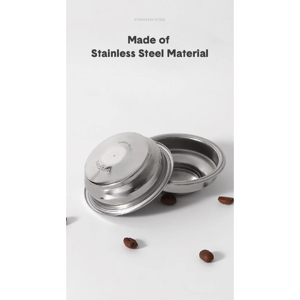 51mm Pressurized Filter Basket Stainless Steel 1 2 Cup Double Layer Espresso Machine Dripper For Portafilter Barista Accessories