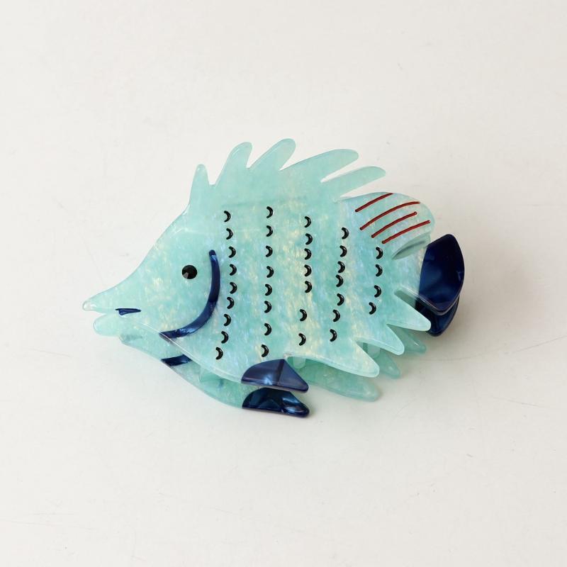 Cartoon Fish Pattern Acetate Hair Claw Summer Ocean Themed Durable Hair Clip for Women Party Dating Hair Accessory
