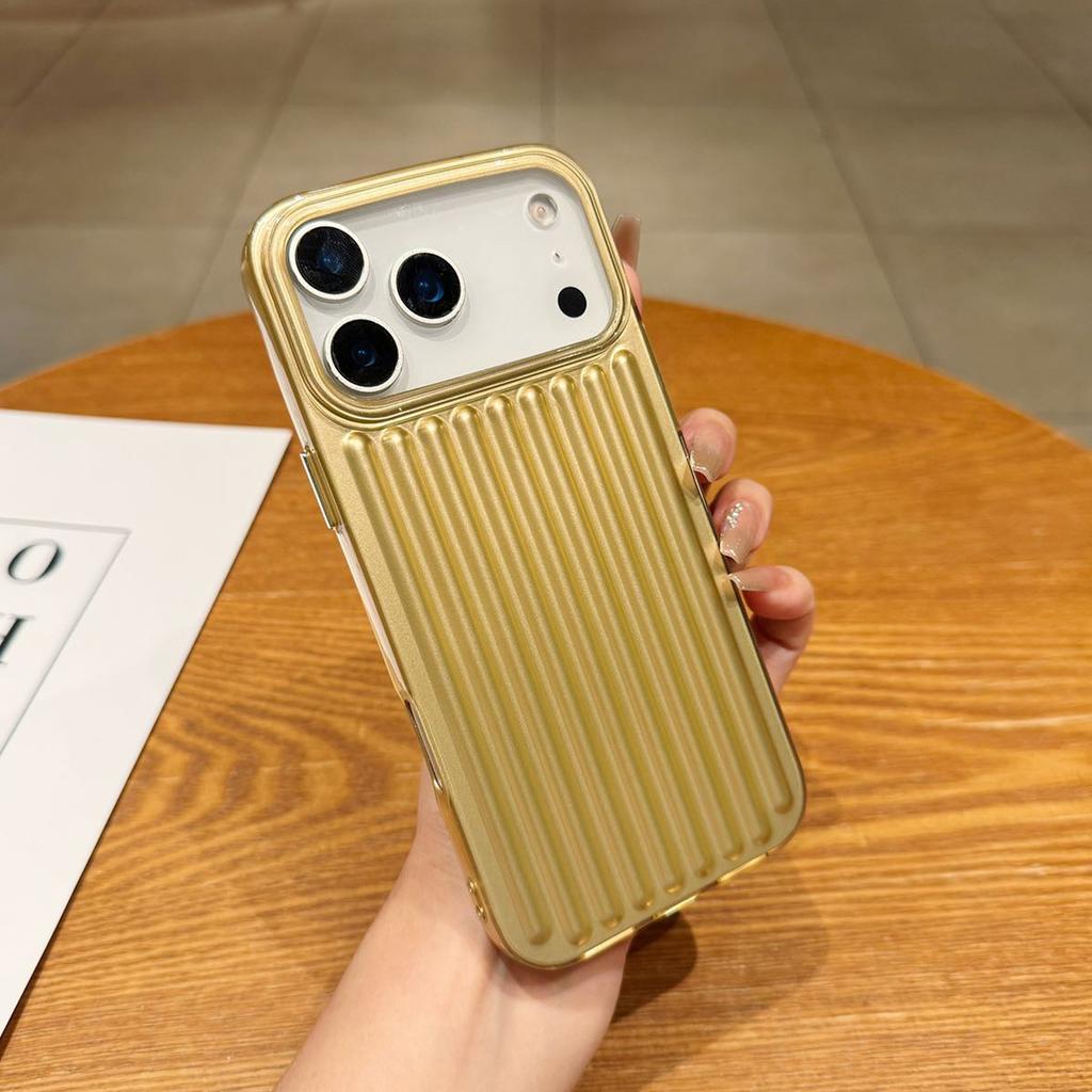 Large Hole Vertical Pattern Light Column Shell for Apple 17PROMAX Sweatproof TPU Fashionable Couple Temperament All-inclusive Mobile Phone Case
