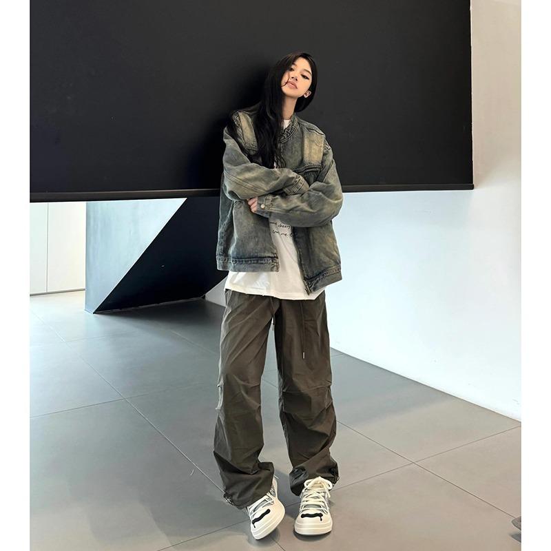 

Весна и Осень 2025 Унисекс Ретро Джинсовая Куртка - Свободный Крой, Трендовая, Универсальная, Короткий Стиль XXL