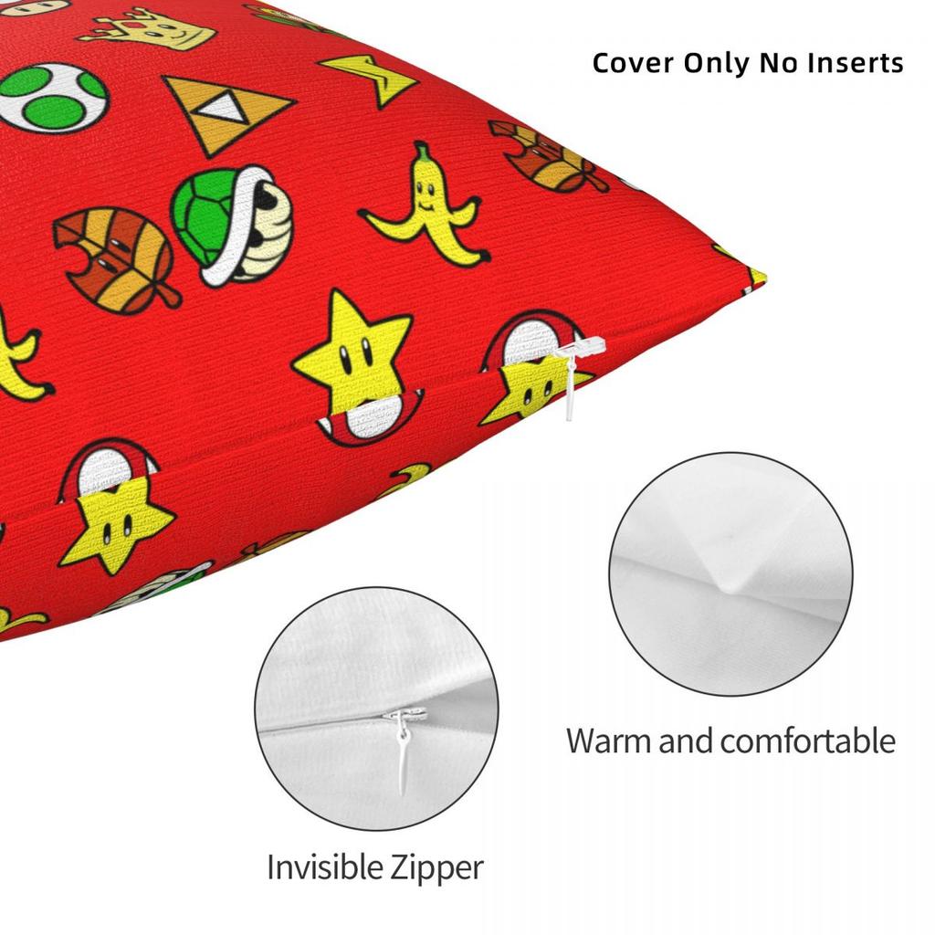 Super Marios Cup Collection Pillowcases Polyester Bed Car Cushion Cover Funny Home Decoration Pillowcase 40*40