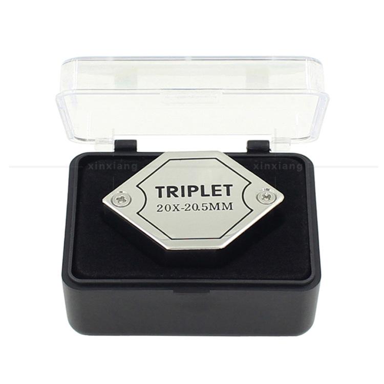 20x HD Metal Folding Antique Jewelry Magnifier for Diamond and Jade Appraisal - TRIPLET Lens