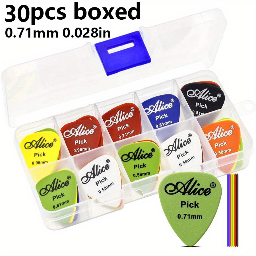 30pcs Alice Guitar Picks Set Varying Thickness from 0.58mm To 1.50mm Durable Plastic Picks with a Transparent Storage Case JXB
