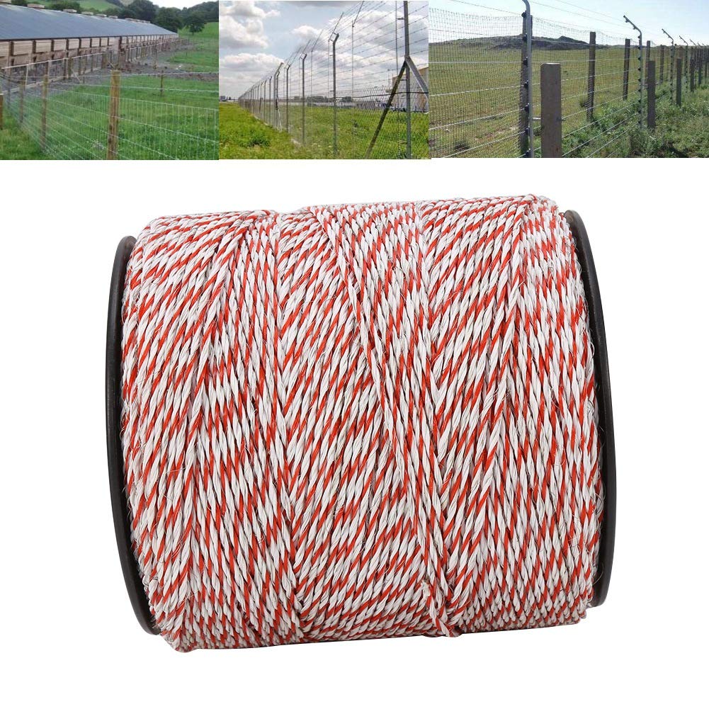 Electric Fence Wire, Electric Livestock Fence Wire, Red and White, Multi-Strand for Electric Livestock Fencing, Keeps Animals in Place