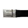 Great GUCCI belt Logo buckle with dark marks finish Silver leather mens 835193 Used