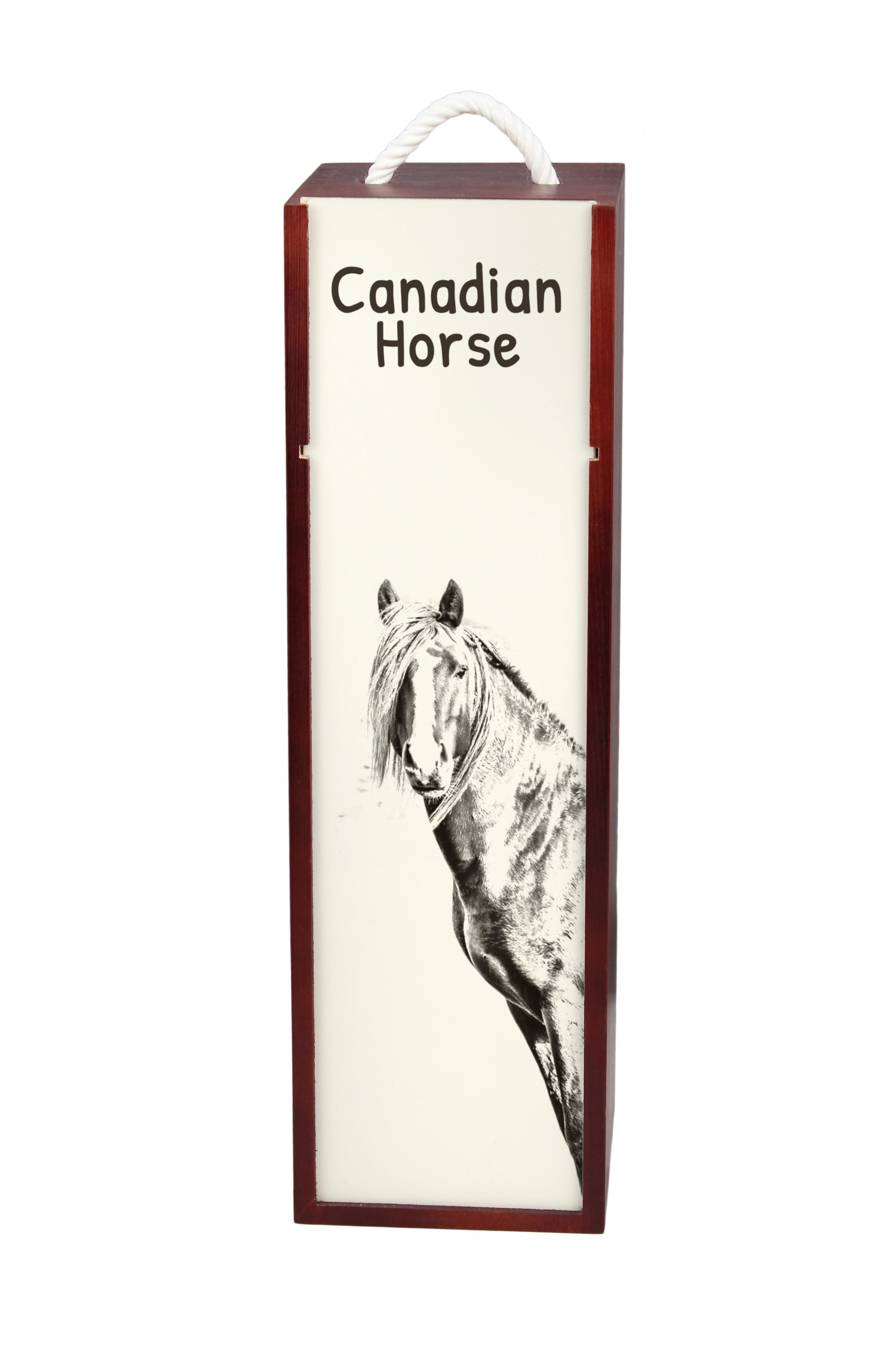 

Canadian Horse - wine box with a horse, alcohol box with graphics, personalized gift box from the Art-Dog brand коричневий