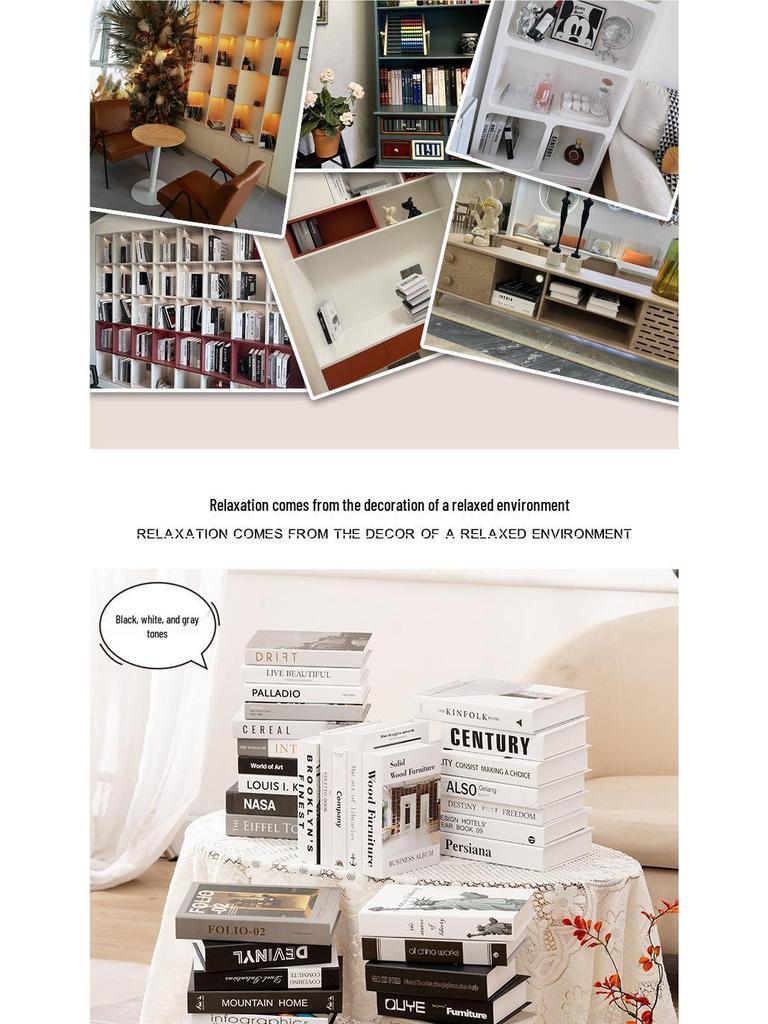 Luxury Decorative Fake Books: English Book Models for Photography and Home Decor