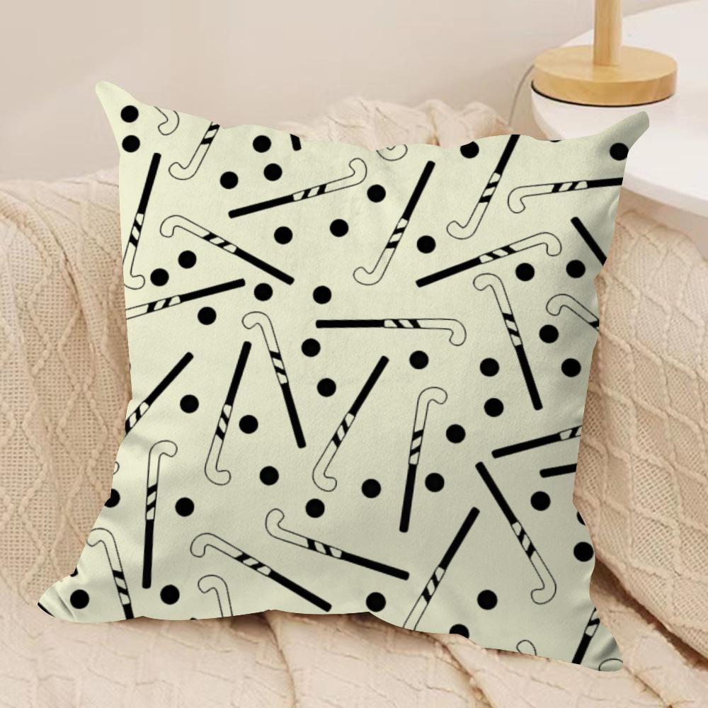 Housse de coussin Rétro Golf Tissu Peluche Doux Housse de coussin Imprimée Double Face pour Toutes les Saisons Décoration Intérieure Moderne Cadeau