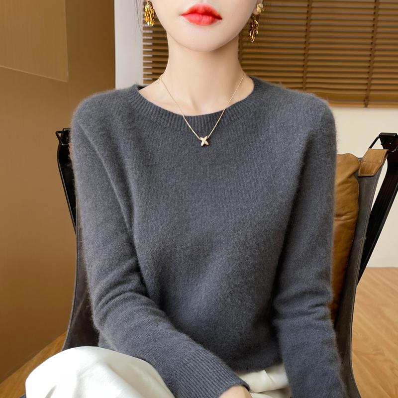 Women's Cashmere Sweater Qinghe Cashmere 30% Cashmere 70% Wool Autumn and Winter Pullover Warm and Fashionable