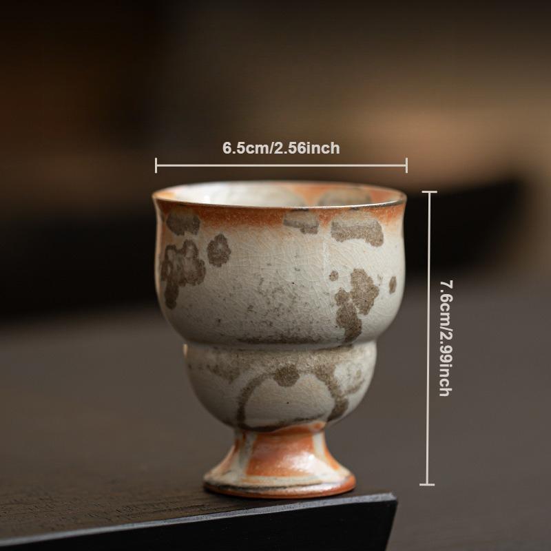 Ru Kiln Zhiye Cat Tea Cup Ceramic Retro Porcelain Teacups Master Cup High Foot Tasting Mug Chinese Kung Fu Japanese Tea Teaware