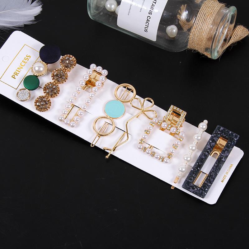 High End Pearl Material Heart Star Cute Women Girls Hair Accessories Gift Princess Women Hair Clips Set