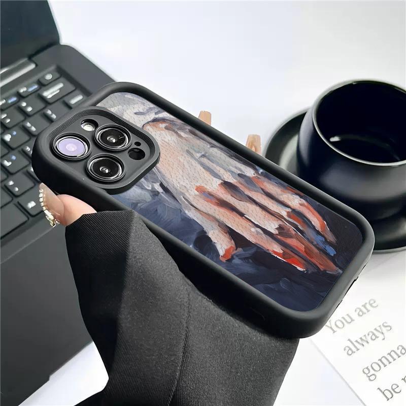 Redmi Note 13 Pro 4G Hülle für Xiaomi Redmi Note 12s 13 4G 11 11s 10s 10 12c 13c Pro Plus 5G Ölgemälde Zwei Hände Stilvolle Abdeckung