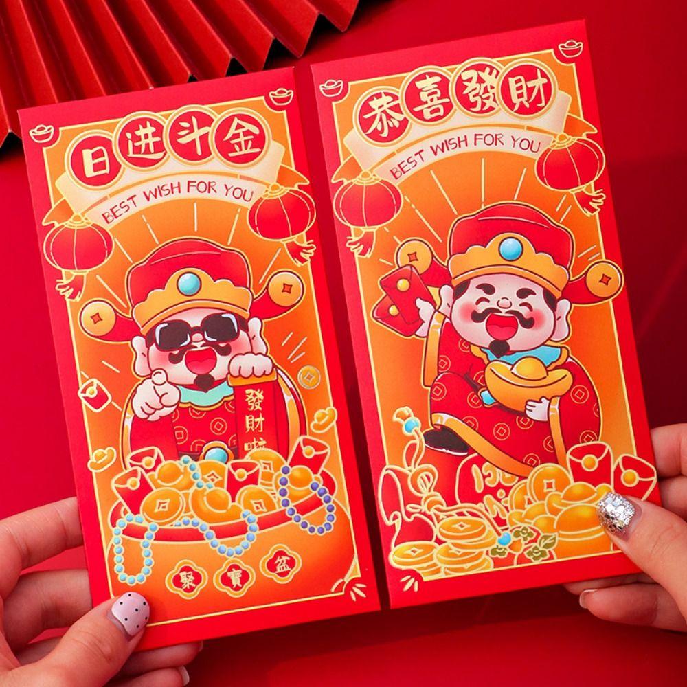 6pcs/set Traditional Spring Festival Red Envelope Chinese Style Lucky Money Packets  Lunar New Year