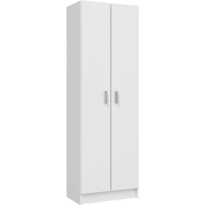 Shoe Storage Cabinet - Entrance Furniture - 2 Doors with Shelves - L 59 X D37 X H 180 Cm - Basic