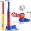 TEMI 2 In 1 Tee Ball Set for Kids 3-8, Kids Baseball T-Ball Set with 10 Balls, Step On Pitching Machine, Batting Tee, Outdoor Sport Toy Games for
