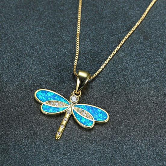 Dragonfly Necklace Wear-resistant Anti-rust Alloy Exquisite Dragonfly Animal Necklace for Women