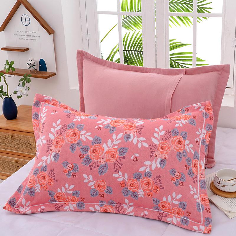 2 Piece Adult Children Household Cotton Gauze Pillowcase Fixed Not Falling Lace Couple Home Hotel Decor