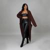 2024 Herbst/Winter Damenmode Cardigan - Langarm einfarbiger Pullover Mantel
