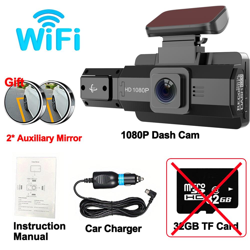 Caméra de tableau de bord pour voitures 1080P Enregistreur vidéo intérieur DVR dans la voiture Caméra DVR WIFI pour véhicule Vision nocturne Boîte noire Accessoires de voiture
