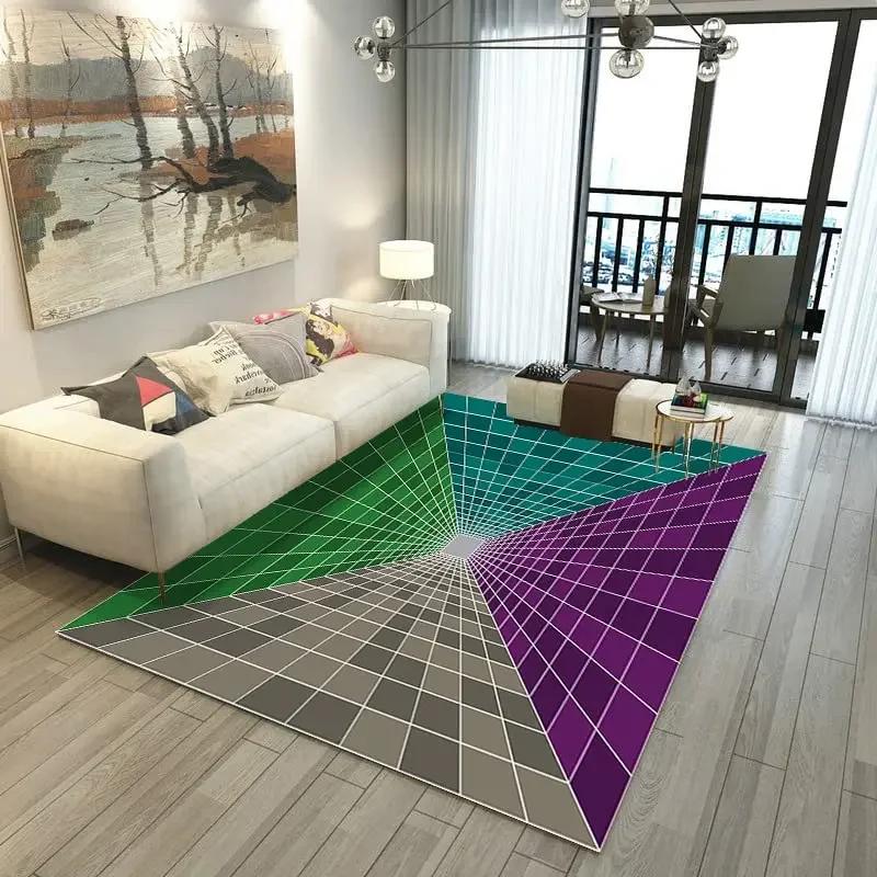 3D Vortex Illusion Carpet for Bathroom Living Room Sofa Table Decor Rugs Hallway Balcony Floor Mat Anti-slip Entrance Door Mat