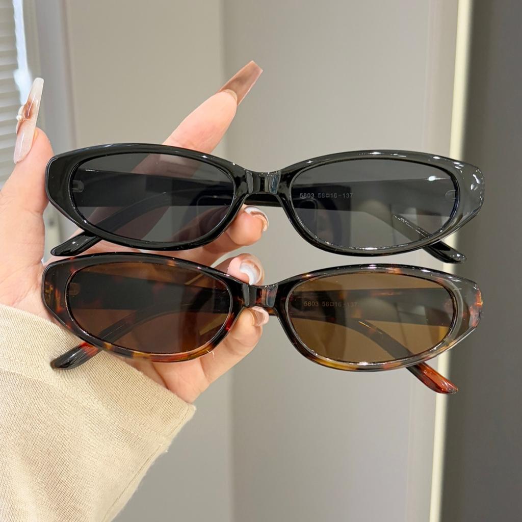 2pcs European Men's and Women's Cat Eye Frame Fashion Sunglasses for Summer Sunshade, Sunscreen, UV Protection, Lightweight Glas