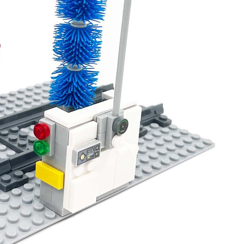 Train Track Cleaning Scene Diy Building Blocks Set - Small Particle Moc Creative Assembly Toy For Kids Gift