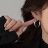 Zinc Alloy Color Geometric Twisted Hoop Earrings for Women Mobius Strip Compact Earring Femininity Ear Euckle Zircon Accessorie
