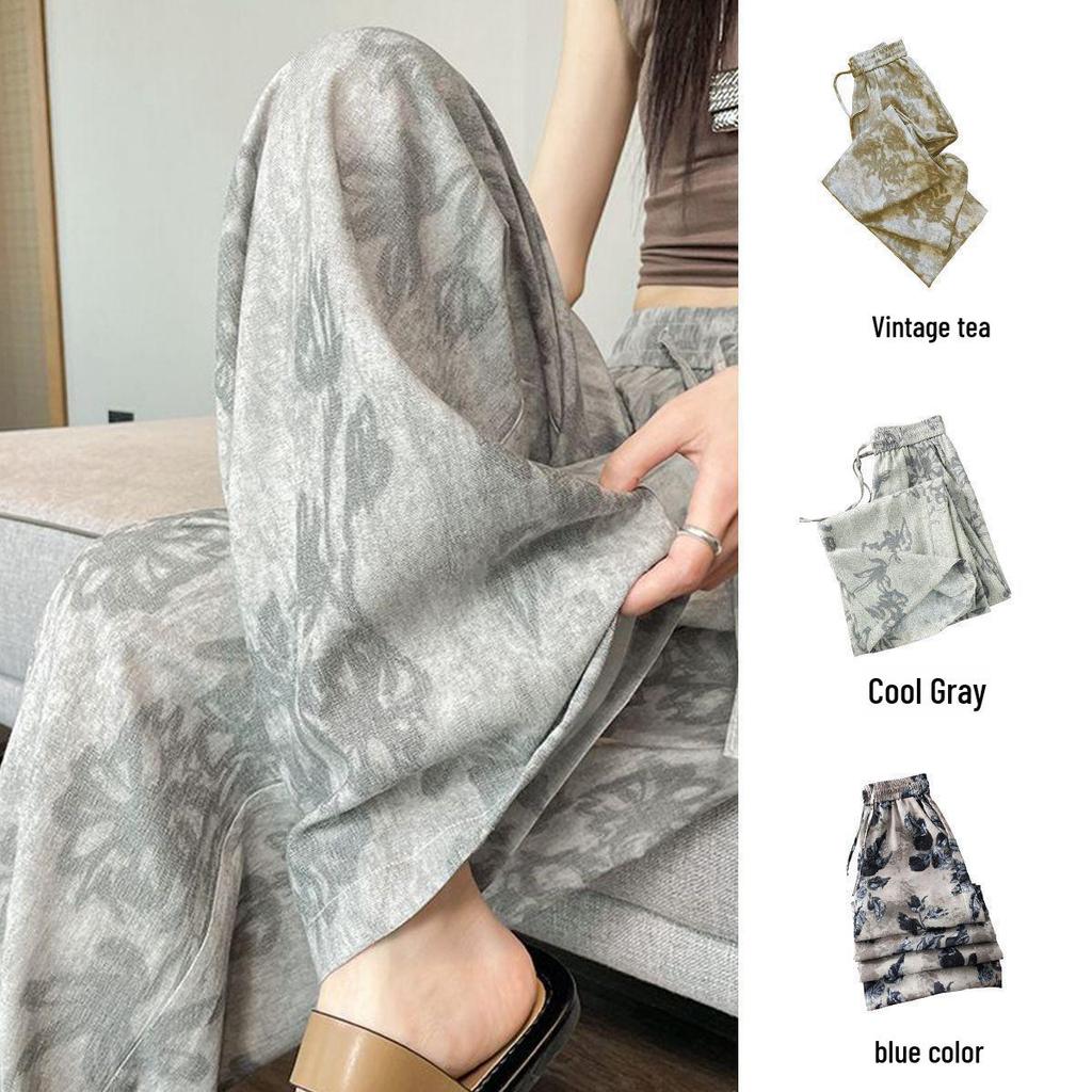 Summer Women's Plus Size Retro Wide-Leg Pants: High Waist, Loose, Casual Fit