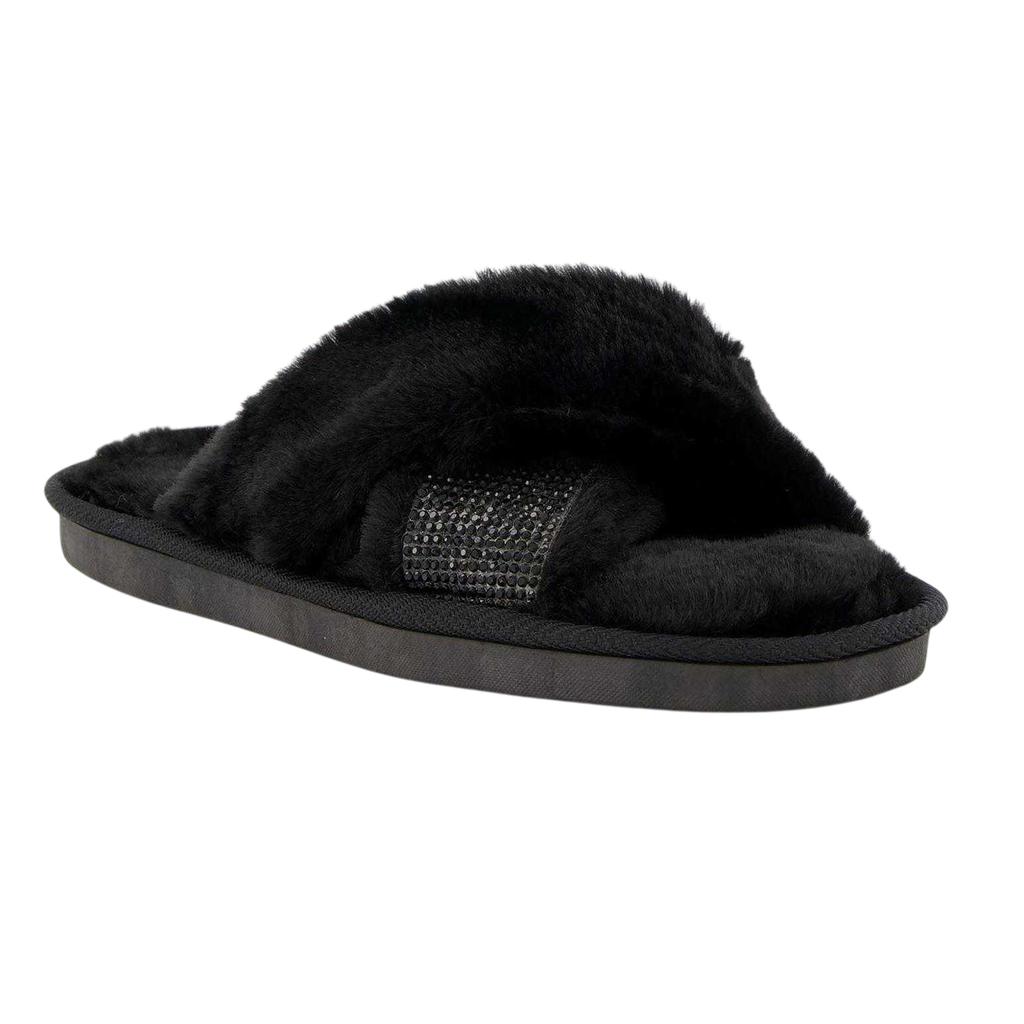 Dune London Womens/Ladies Diamante Faux Fur Indoor Slippers