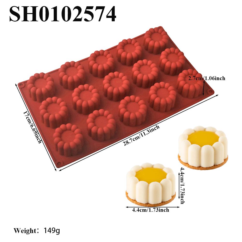 

15-ячеечная спиральная форма для пудинга в форме цветка, вогнутая форма, ступенчатый дизайн в форме сердца, силиконовая форма для торта, мусс, десерт, инструменты для выпечки