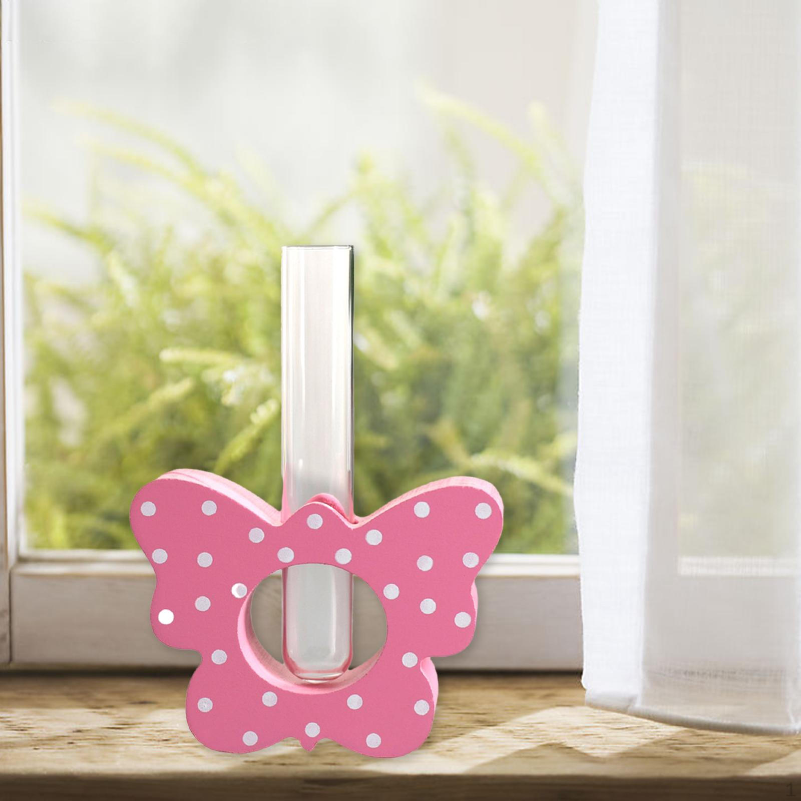 

Terrarium Transparent Desktop Glass er Vase with Wooden Stand for s home and garden Wedding Decor Butterfly
