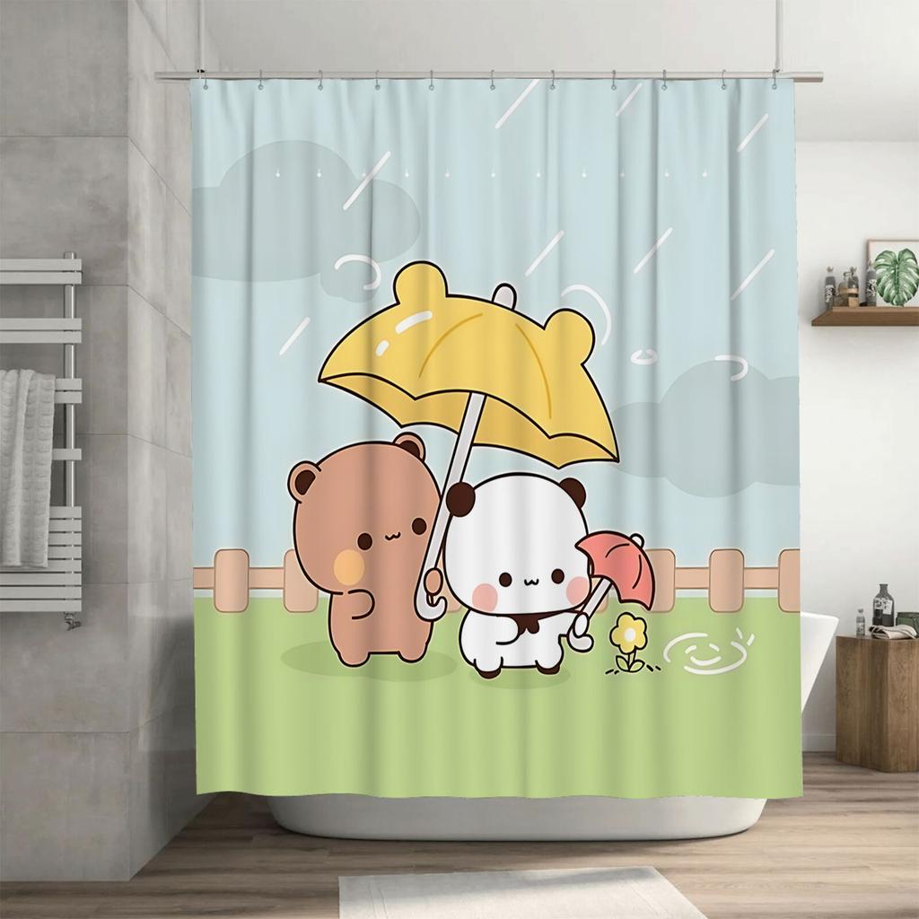 Cute Cartoon Bears Waterproof Shower Curtain for Kids Bathroom Decor  Modern Art Design  Bathroom Curtain Quick Durable Fabric