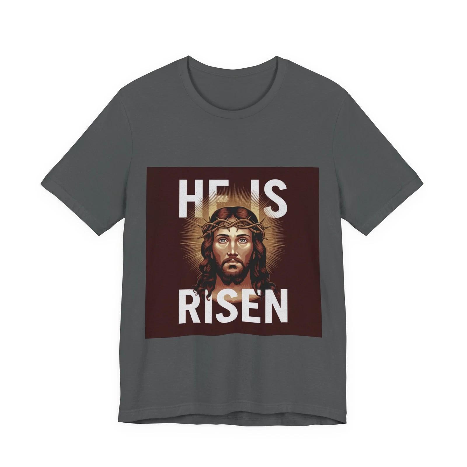 He Is Risen Jesus Unisex T-Shirt Patriotic Christian Faith T L