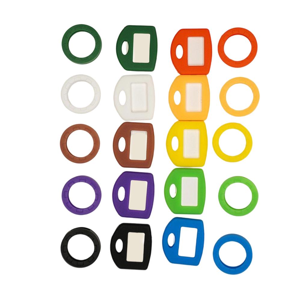 80Pieces Colorful Silicone Key Identification Sleeves Silicone Texture for Home and Office and School Key Management