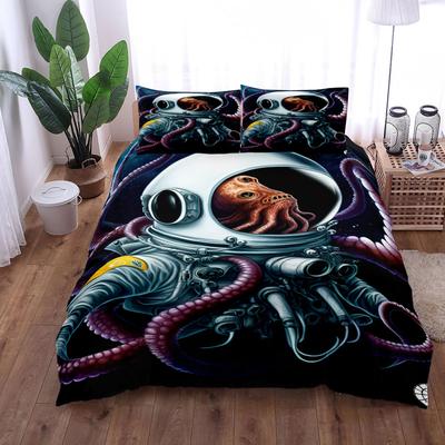 Space Squids Kids Duvet Cover Set King Queen Double Full Twin Single Size Bed Linen Set