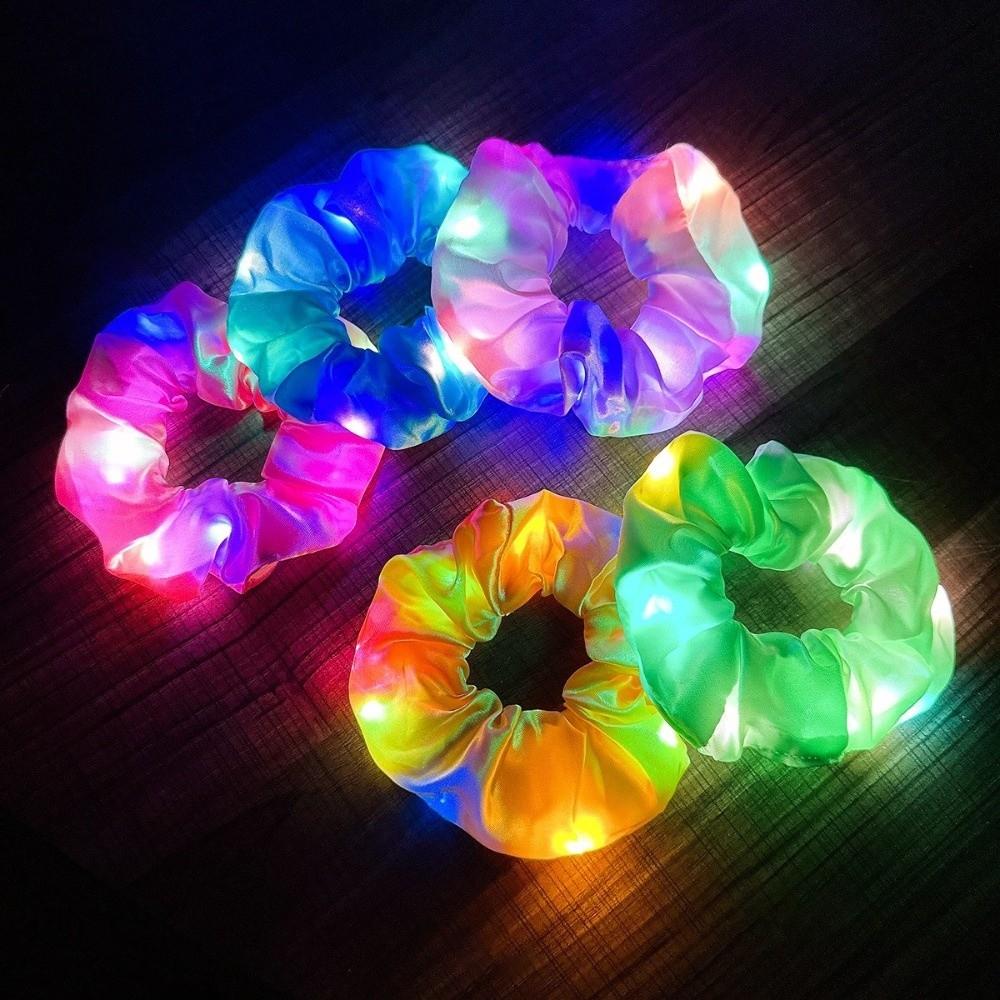 3pcs Large Size LED Scrunchies Satin Elastic LED Hair Scrunchie  Christmas Event
