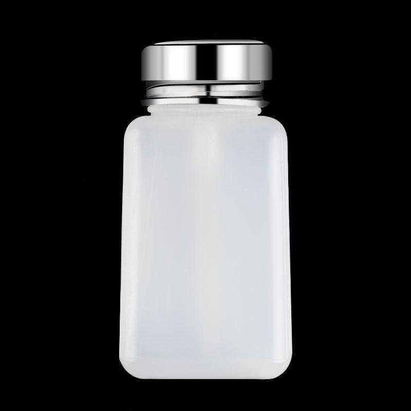 200ml Nail Art Press Bottle for Alcohol, Nail Polish Remover with Metal Cap and Iron Suction Head