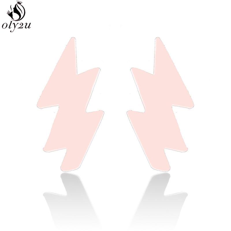 Punk Stainless Steel Lightning Earring for Women Sun Piercing Jewelry Cool Girls Personality Earrings Gifts Accessories